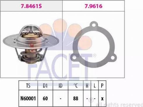 FACET 78.461 - Termostato, Refrigerante autozon.pro