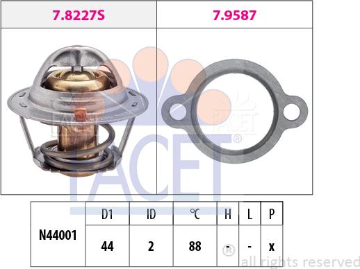 FACET 7.8409 - Termostato, Refrigerante autozon.pro