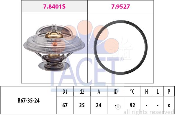 FACET 7.8401 - Termostato, Refrigerante autozon.pro