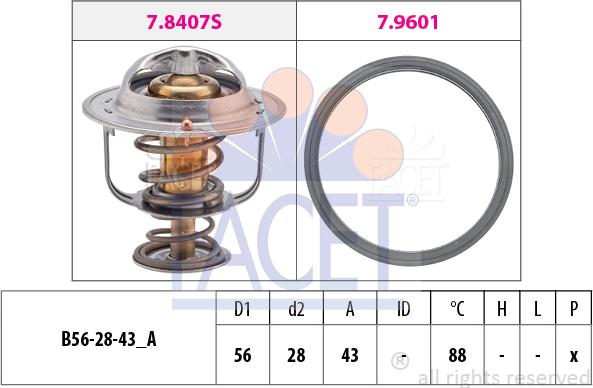 FACET 7.8408 - Termostato, Refrigerante autozon.pro