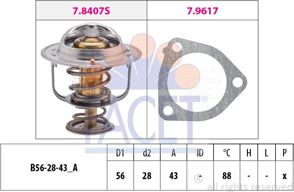 FACET 7.8407 - Termostato, Refrigerante autozon.pro