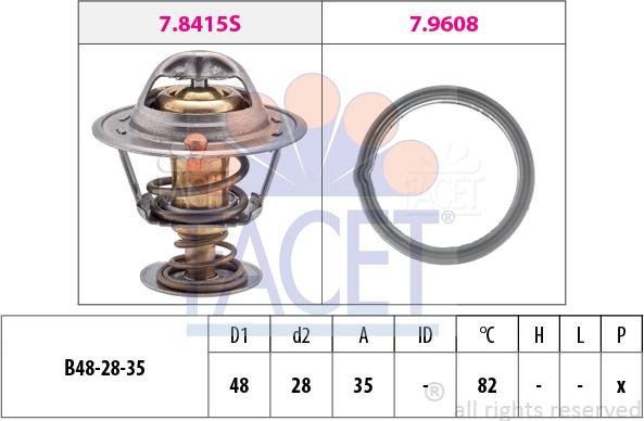 FACET 7.8415 - Termostato, Refrigerante autozon.pro