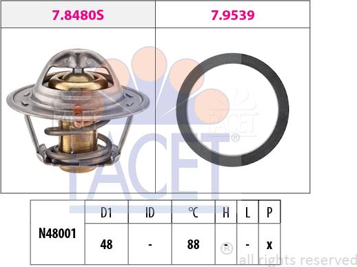 FACET 78.480 - Termostato, Refrigerante autozon.pro