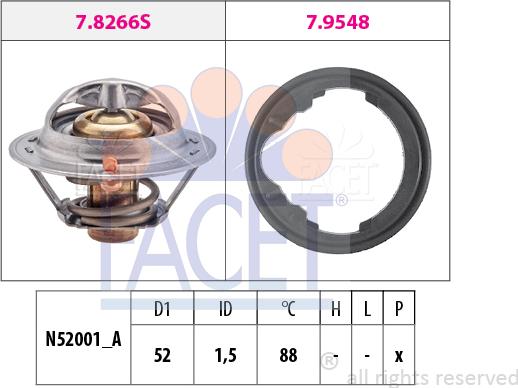 FACET 7.8488 - Termostato, Refrigerante autozon.pro