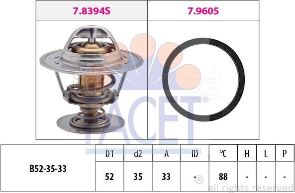 FACET 78.483 - Termostato, Refrigerante autozon.pro