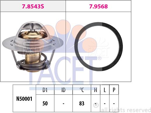 FACET 7.8543 - Termostato, Refrigerante autozon.pro