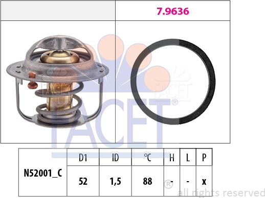 FACET 78.554 - Termostato, Refrigerante autozon.pro