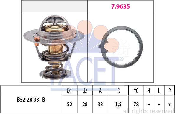 FACET 7.8503 - Termostato, Refrigerante autozon.pro