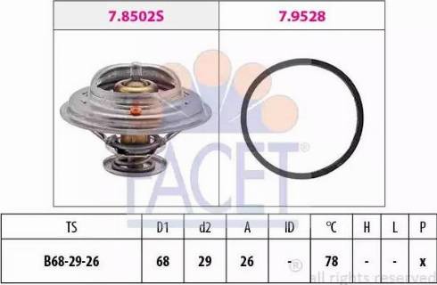 FACET 7.8502 - Termostato, Refrigerante autozon.pro