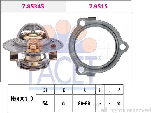 FACET 7.8534 - Termostato, Refrigerante autozon.pro