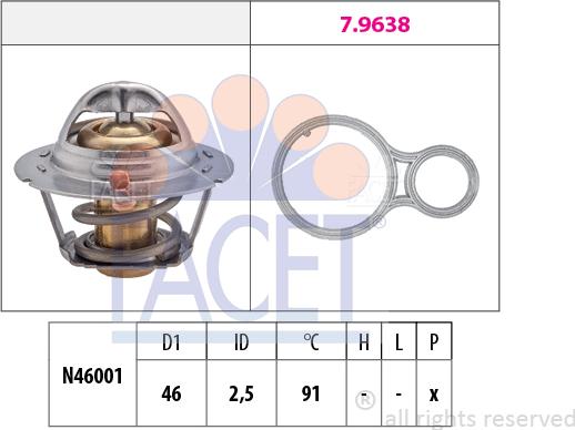 FACET 78.524 - Termostato, Refrigerante autozon.pro