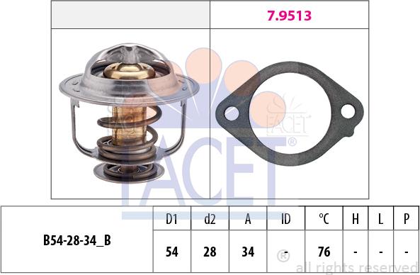 FACET 7.8521 - Termostato, Refrigerante autozon.pro