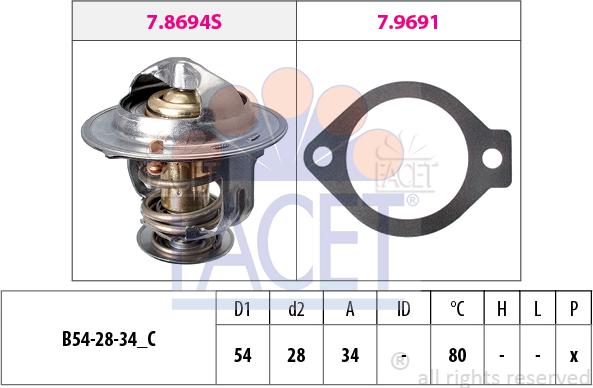 FACET 7.8694 - Termostato, Refrigerante autozon.pro