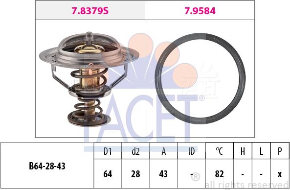 FACET 7.8649 - Termostato, Refrigerante autozon.pro