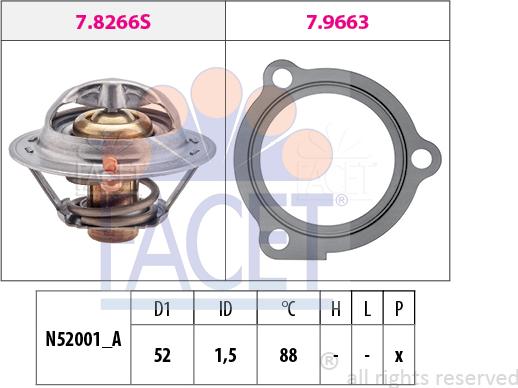 FACET 78.647 - Termostato, Refrigerante autozon.pro