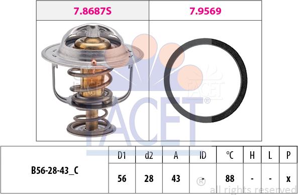 FACET 7.8687 - Termostato, Refrigerante autozon.pro