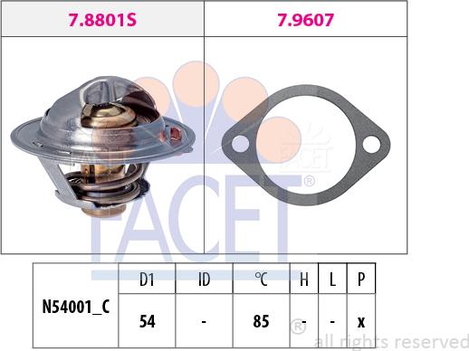 FACET 7.8801 - Termostato, Refrigerante autozon.pro