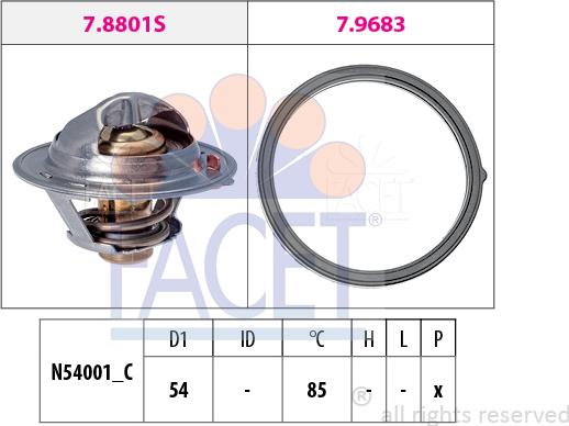 FACET 7.8803 - Termostato, Refrigerante autozon.pro