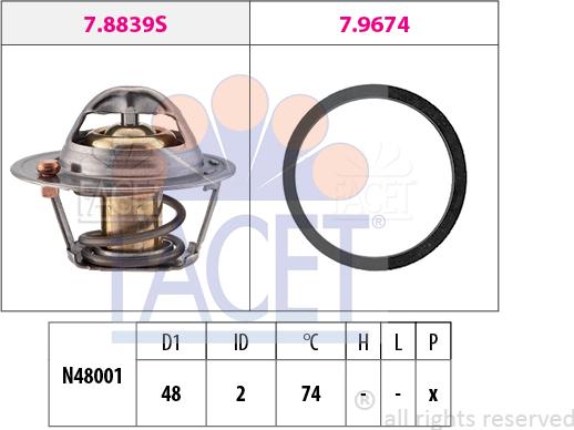 FACET 78.839 - Termostato, Refrigerante autozon.pro