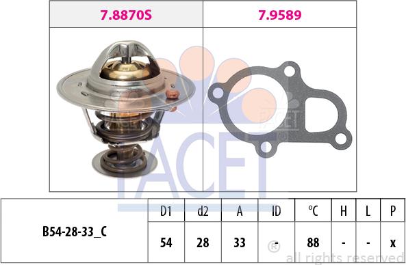 FACET 7.8870 - Termostato, Refrigerante autozon.pro