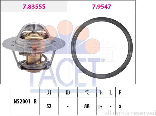 FACET 78.355 - Termostato, Refrigerante autozon.pro