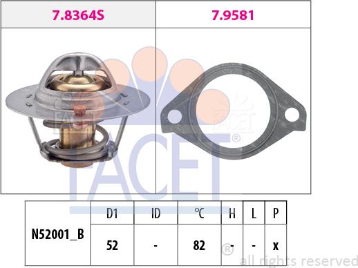 FACET 7.8364 - Termostato, Refrigerante autozon.pro