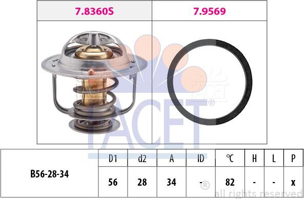 FACET 7.8360 - Termostato, Refrigerante autozon.pro