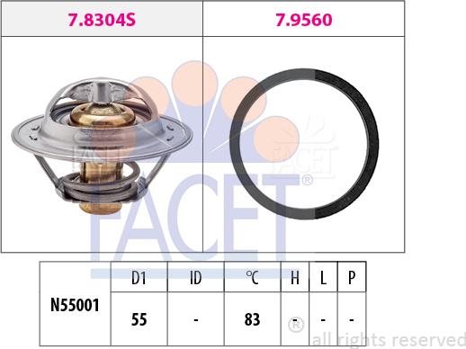 FACET 78.304 - Termostato, Refrigerante autozon.pro