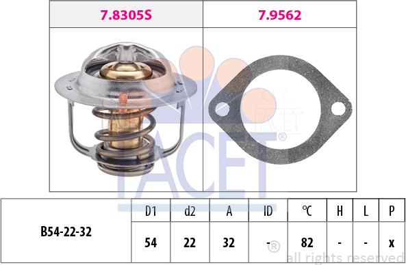 FACET 7.8306 - Termostato, Refrigerante autozon.pro