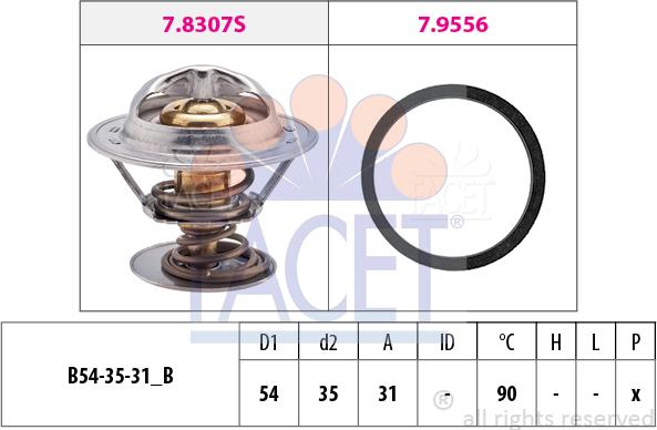 FACET 7.8307 - Termostato, Refrigerante autozon.pro