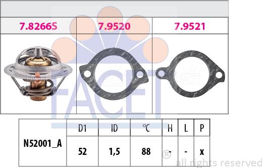 FACET 7.8384 - Termostato, Refrigerante autozon.pro