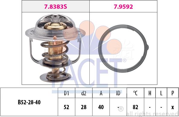 FACET 7.8383 - Termostato, Refrigerante autozon.pro