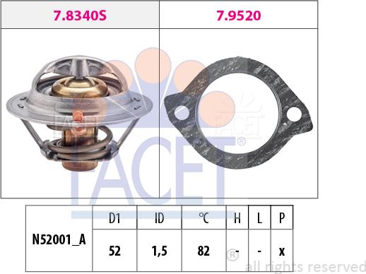 FACET 7.8331 - Termostato, Refrigerante autozon.pro