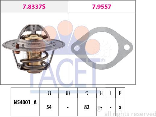 FACET 7.8337 - Termostato, Refrigerante autozon.pro