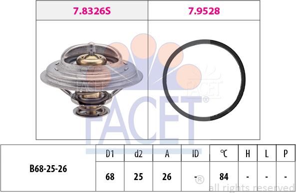 FACET 7.8326 - Termostato, Refrigerante autozon.pro