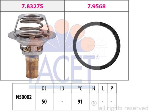 FACET 78.327 - Termostato, Refrigerante autozon.pro