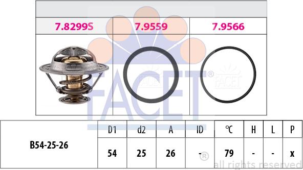 FACET 7.8299 - Termostato, Refrigerante autozon.pro