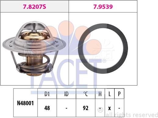 FACET 7.8295 - Termostato, Refrigerante autozon.pro