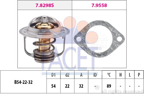 FACET 7.8298 - Termostato, Refrigerante autozon.pro