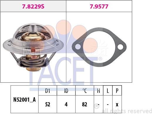 FACET 78.244 - Termostato, Refrigerante autozon.pro