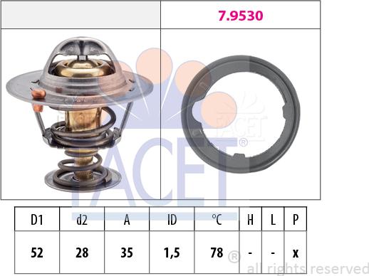 FACET 7.8267 - Termostato, Refrigerante autozon.pro