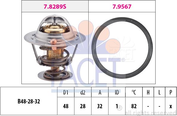 FACET 7.8289 - Termostato, Refrigerante autozon.pro