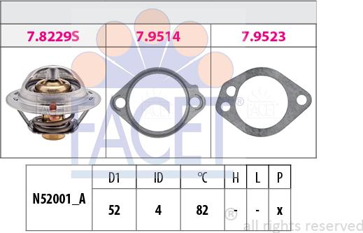 FACET 7.8229 - Termostato, Refrigerante autozon.pro