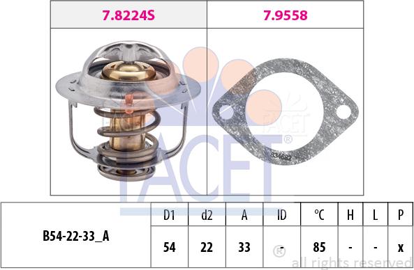 FACET 7.8224 - Termostato, Refrigerante autozon.pro