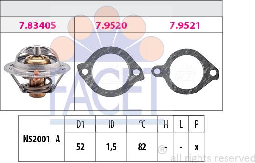 FACET 7.8228 - Termostato, Refrigerante autozon.pro