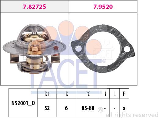 FACET 7.8272 - Termostato, Refrigerante autozon.pro