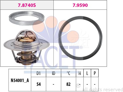 FACET 78.740 - Termostato, Refrigerante autozon.pro