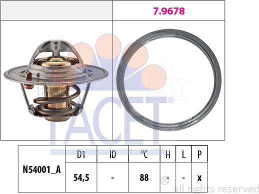 FACET 7.8787 - Termostato, Refrigerante autozon.pro