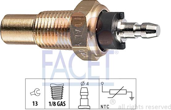 FACET 73.052 - Sensore, Temperatura refrigerante autozon.pro