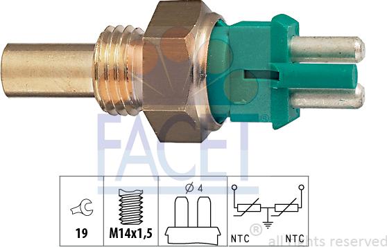 FACET 73.140 - Sensore, Temperatura refrigerante autozon.pro